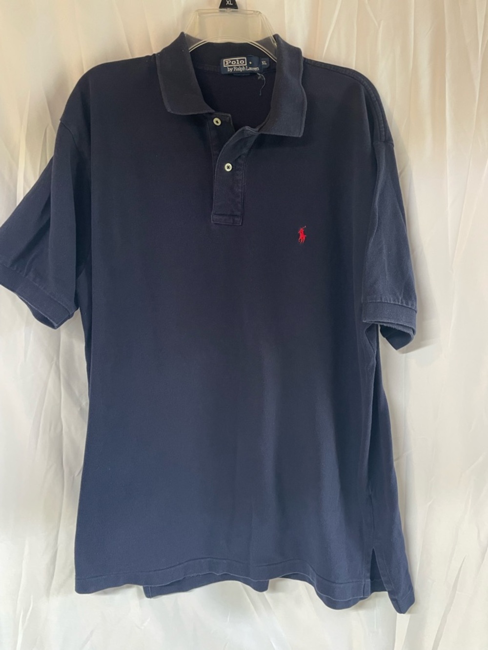 Ralph Lauren Navy Polo Shirt with Red Pony Embroider